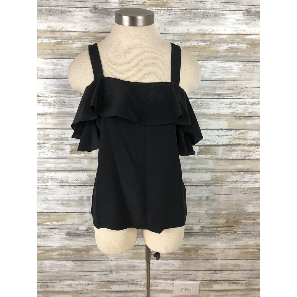 JCREW Top Cold-shoulder Size 2 Black G5184